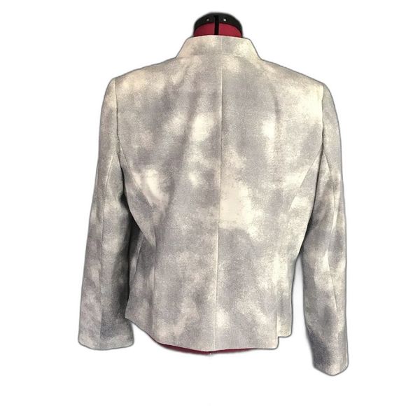 Tahari ASL Blazer Women’s Size 14 Grey Open Front Long Sleeve Shoulder Pads - Picture 4 of 8
